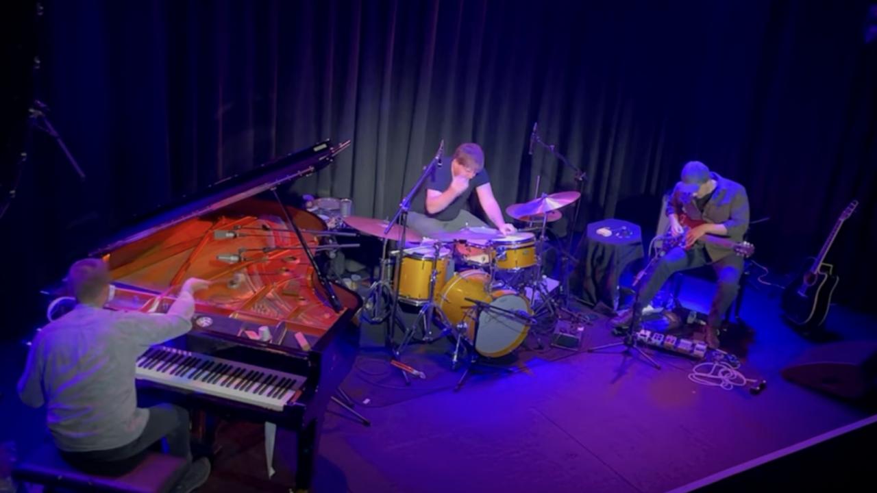 Beat Keller, Lionel Friedli and Philipp Eden performing at Moods Jazzclub in Zürich, Switzerland. 