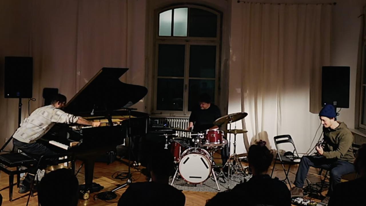 Beat Keller, Lionel Friedli and Philipp Eden performing at Progr in Bern, Switzerland. 