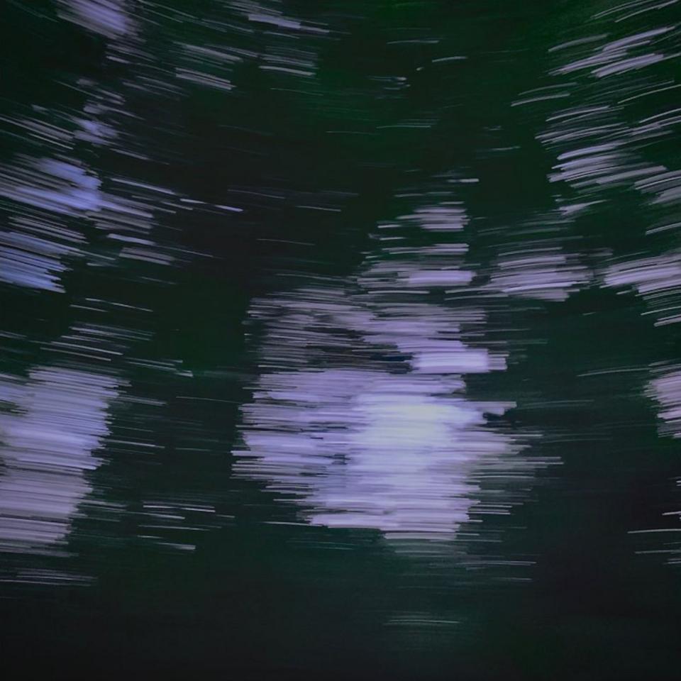 Cover artwork by Philipp Eden, dark green with light blueish pencil-like strokes