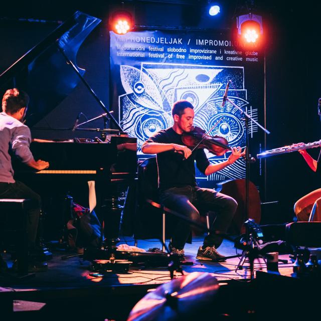 The trio Eden Loriot Tantanozi playing a concert in Zagreb, Croatia 